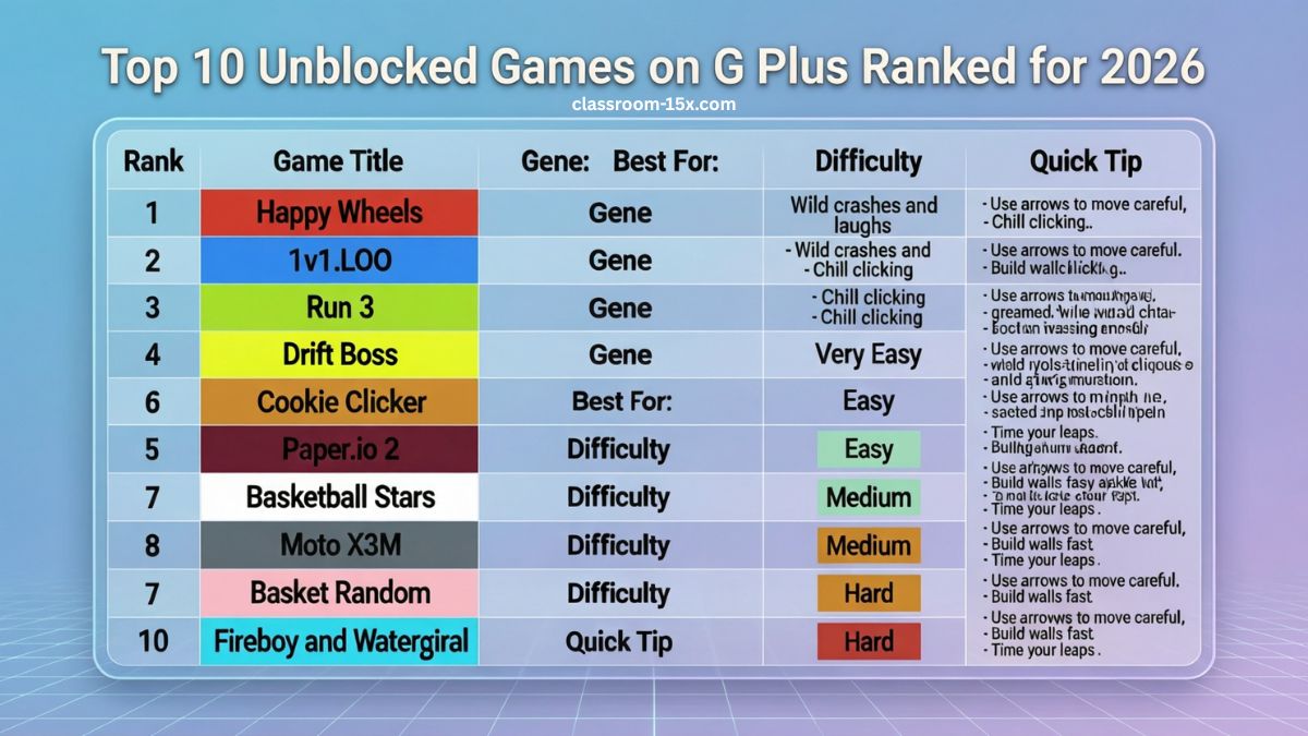 unblocked games g plus